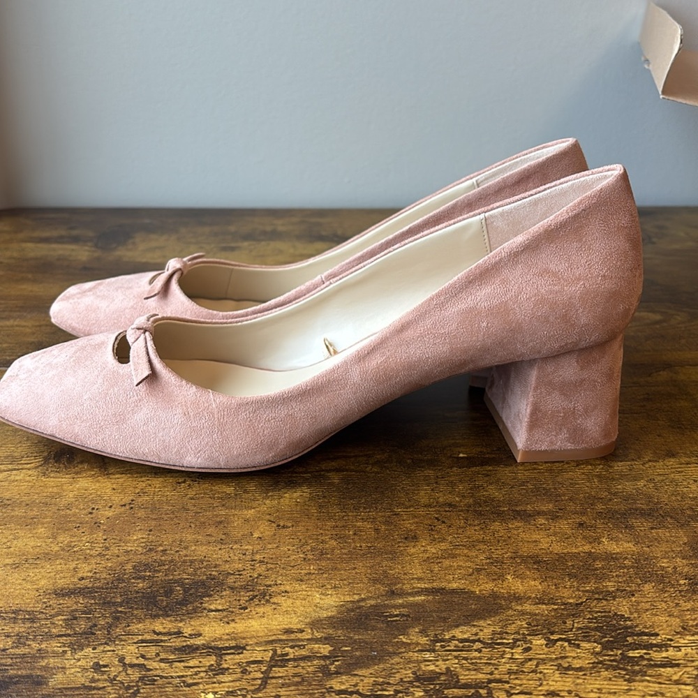 New Zara Pink Block Heel Shoes